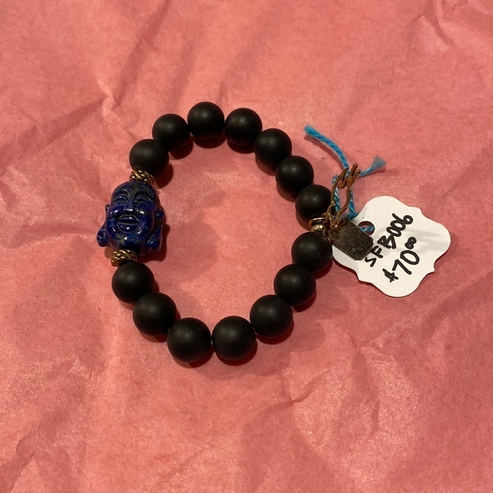 NWT Buddha Black Beaded Bracelet